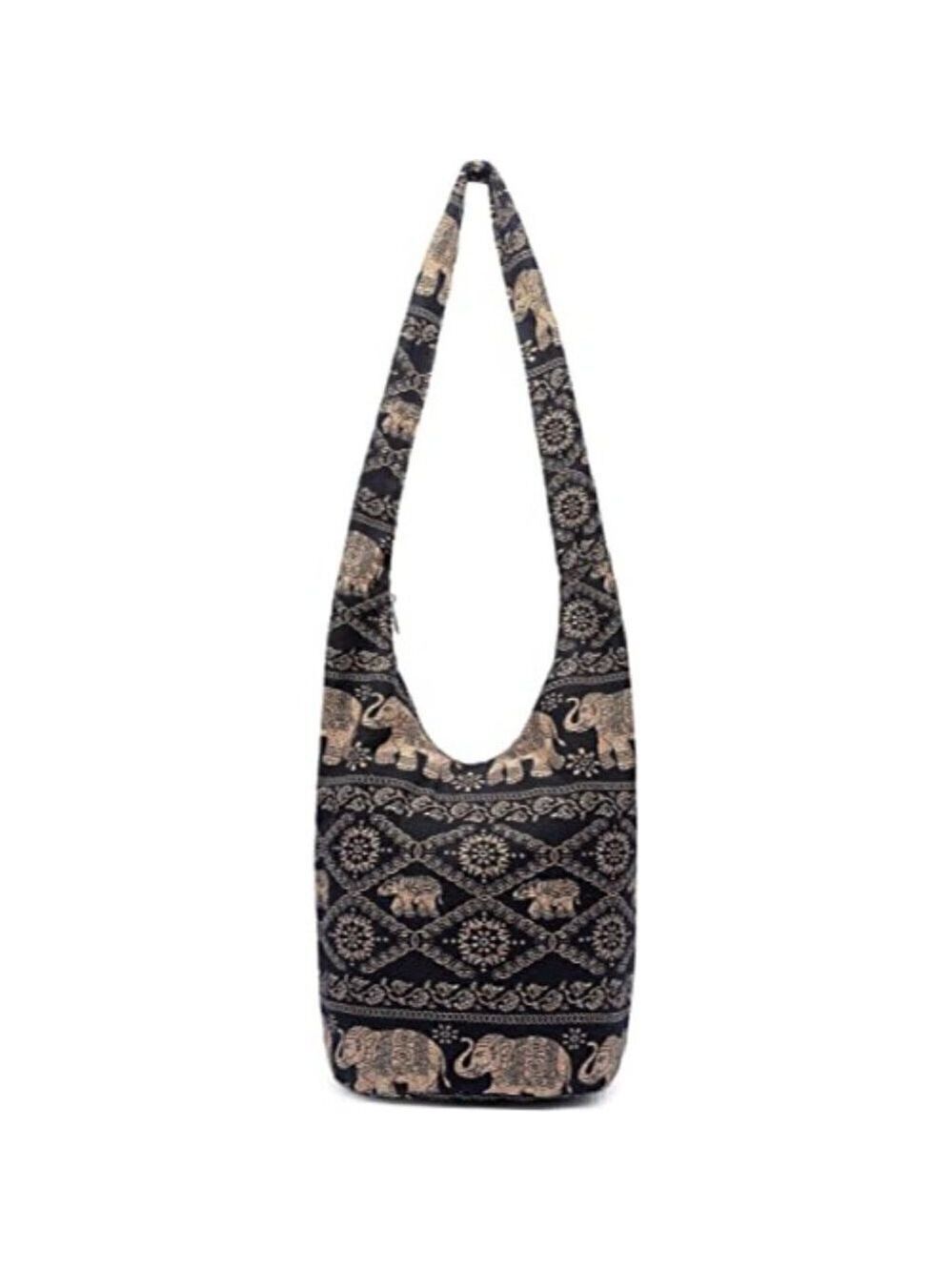 𝅺🆕 Hobo Fashion canvas Shoulder Bag Hippie Crossbody Bohemian Animal Print NWT